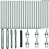vidaXL Recinzione esagonale con base in cemento, 50 x 1,2 m, acciaio rivestito in PVC