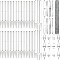 vidaXL Recinzione esagonale con pali, 100 x 1,4 m, acciaio zincato, colore argento