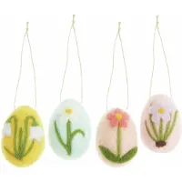 Sonstige Verlage Decorazioni pasquali in feltro a forma di uovo, ideali per composizioni floreali, confezione da 4 pezzi, dimensioni 6 x 4 cm