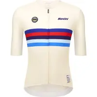 Santini UCI World Champion Jersey Maglietta da ciclismo (XL, bianco)
