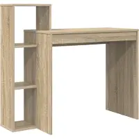 vidaXL Scrivania , impiallacciata in legno effetto noce Sonoma, realizzata in materiale composito, dimensioni 100 x 40 x 90 cm