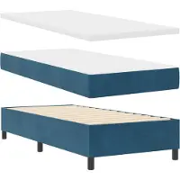 vidaXL Letto boxspring con testiera, blu scuro, 200 x 90 cm, velluto
