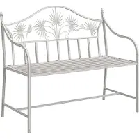 vidaXL Panchina da giardino bianco antico 104 x 52,5 x 89 cm in acciaio