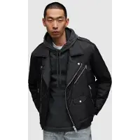 AllSaints Miller Biker Jacket Black Taglia: L | Giacche di pelle Outlet | Uomo | Nero
