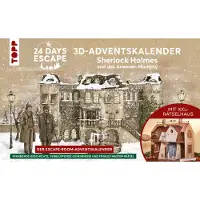 Frech calendario dell'Avvento 3D 24 DAYS ESCAPE - Sherlock Holmes e la tenuta di Moriarty: con una casa puzzle XXL e 24 emozionanti enigmi, oggetti misteriosi ed extra digitali