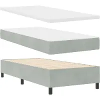 vidaXL Letto a molle con materasso grigio chiaro 100 x 200 cm in velluto