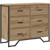 vidaXL Comodino con 6 cassetti, finitura effetto legno artigianale, 91 x 35,5 x 74,5 cm