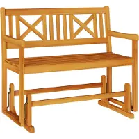 vidaXL Panchina a dondolo da giardino in legno massello di acacia, colore naturale, 110 x 59 x 97 cm