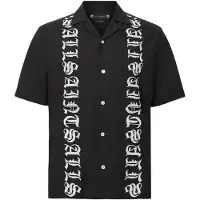 AllSaints Scripture Ss Shirt Faded Black Taglia: M | Camicie Casual Outlet | Uomo | Nero