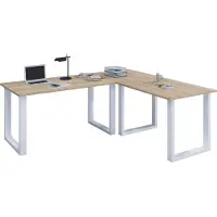 VCM Scrivania in legno | Piatto angolare | 160x160 | L Forma Sinistra o Destra | Piatto da tavolo di lavoro 50 cm Profondo | Mobili da ufficio per tavolo per computer - Lona U