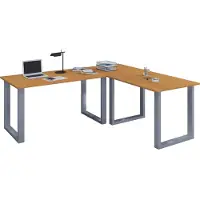 VCM Scrivania in legno | Piatto angolare | 130x130 | L Forma Sinistra o Destra | Piatto da tavolo di lavoro 50 cm Profondo | Mobili da ufficio per tavolo per computer - Lona U