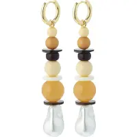 Pilgrim Orecchini 'Naila ' crema / giallo / oro / nero