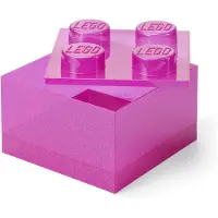 LEGO Mattoncino-contenitore rosa trasparente
