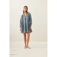 Louise Misha Dress Janice Teal Garden Of Eden Taglia: 40 | Abiti Mini Outlet | Donna | Ciano