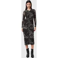 AllSaints Keiko Mesh Dress Evolve Slate Grey Taglia: 8 | Abiti Midi Outlet | Donna | Grigio
