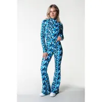 Colourful Rebel Abstract Pixel Peached Extra Flare Pants Cyan Blue Taglia: S | Pantaloni Outlet | Donna | Blu