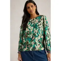 White Stuff Angie Top Green Print Taglia: 8 | Magliette intime Outlet | Donna | Verde