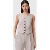 AllSaints Aleida Tri Waistcoat Greige Brown Taglia: 2 | Gilet Outlet | Donna | Marrone
