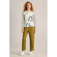 White Stuff Clara Ls Tee Natural Print Taglia: 12 | Maglie a manica lunga Outlet | Donna