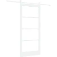 vidaXL Porta scorrevole ORKDAL Bianca 93 x 202 cm in legno massello di pino e vetro