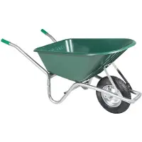 vidaXL Carriola verde 90 L 150 kg Acciaio zincato e plastica