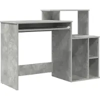 vidaXL Scrivania , colore grigio cemento, 120,5 x 44 x 88,5 cm, realizzata in materiale composito di legno