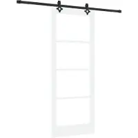 vidaXL Porta scorrevole ORKDAL, 83 x 211 cm, legno massello di pino e vetro