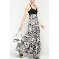 Pinko Crudelia Abito Mussola St. Gia Ivory/black Taglia: 38 | Maxi abiti Outlet | Donna | Bianco