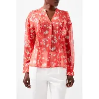 French Connection Alessandra Crinkle Blouse Cayenne Red/white Taglia: S | Magliette intime Outlet | Donna | Rosso