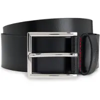 HUGO per uomo. 50541171 Cintura nera dell'Olpio (90 cm), Nero, Casual, Pelle