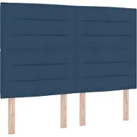 vidaXL Letto a molle con materasso e testiera blu 140 x 190 cm in tessuto