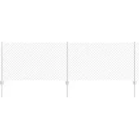 vidaXL Recinzione in rete metallica con pali, 25 x 0,8 m, acciaio zincato, colore argento