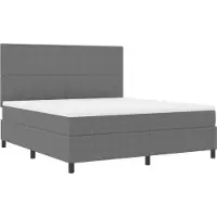 vidaXL Letto boxspring grigio chiaro e bianco 180 x 200 cm Tessuto in velluto a coste