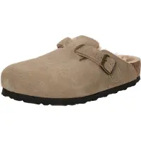 Birkenstock - Zoccoli caldi e morbidi - Boston Shearling Leather/Suede Regular Taupe per Uomo in Pelle - Taglia 41 - Marrone