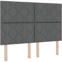 vidaXL Letto a molle con materasso grigio scuro 160 x 200 cm in tessuto
