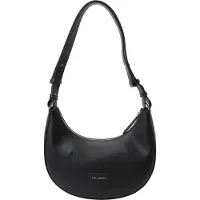 Karl Lagerfeld Circle Borsa a spalla Vera Pelle 28 cm nero