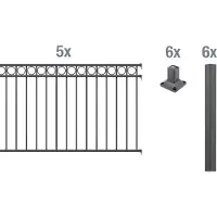 Alberts 509507 Set completo di recinzione Circle, da avvitare, antracite, altezza 100 cm, lunghezza 10 m