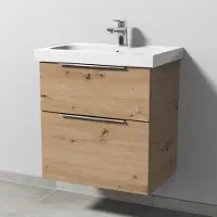 Sanipa Mobiletti sottolavabo , modello 3way, per lavabo in Vetroceramica iCon Light da 60 cm, con 2 cassetti dotati di maniglie a incasso