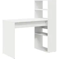 vidaXL Scrivania bianca in legno composito, dimensioni 113 x 54 x 120 cm