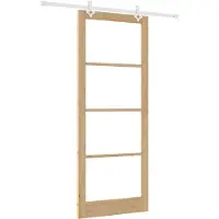 vidaXL Porta scorrevole , 93 x 232 cm, legno massello di pino e vetro, finitura naturale