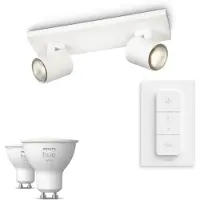 Philips Hue Runner Base Bianca Per 2 Faretti + Telecomando Dimmer Switch + 2 Faretti Connessi Gu10 White