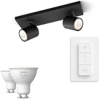 Philips Hue Runner Base Per 2 Faretti + Telecomando Dimmer Switch + 2 Faretti Connessi Gu10 White