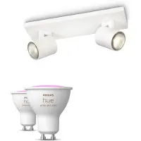 Philips Hue Runner Base Bianca Per 2 Faretti + 2 Faretti Connessi Gu10 White & Color Ambiance
