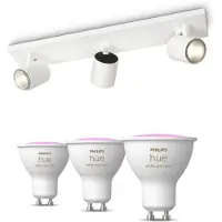 Philips Hue Runner Base Bianca Per 3 Faretti + 3 Faretti Connessi Gu10 White & Color Ambiance