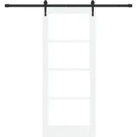 vidaXL Porta scorrevole , 83 x 202 cm, in legno massello di pino e vetro