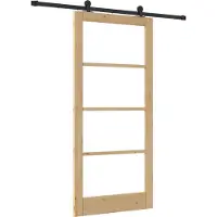 vidaXL Porta scorrevole ORKDAL, 93 x 202 cm, legno massello di pino e vetro