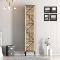 Skye Decor , Kumsal P - Noce, Crema, Armadio, Noce, 100% PANNELLI DI PARTICELLE RIVESTITI IN MELAMMINA, 40 x 201,4 x 47,5 cm