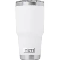 Yeti Rambler Tumbler Cup 30oz Mag Slider Lid, White, tazza thermos con coperchio, 887 ml