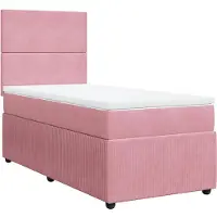vidaXL Letto a molle con materasso rosa 90x190 cm in velluto