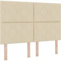vidaXL Letto a molle insacchettate con testiera crema 140 x 200 cm in tessuto